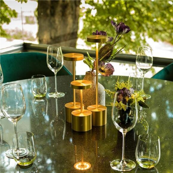 2 pack cordless rechargeable LED table lamp dimmable for patio restaurant decor - Picture 5 of 7